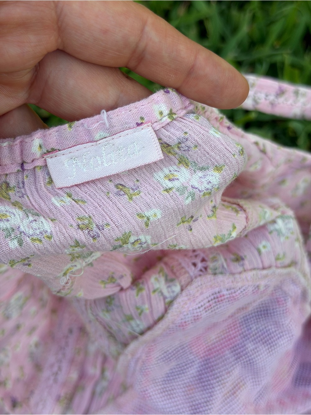 Vintage Nolita Pink Floral Embroidered Lace Boho Babydoll Tank Top Medium - Picture 7 of 8